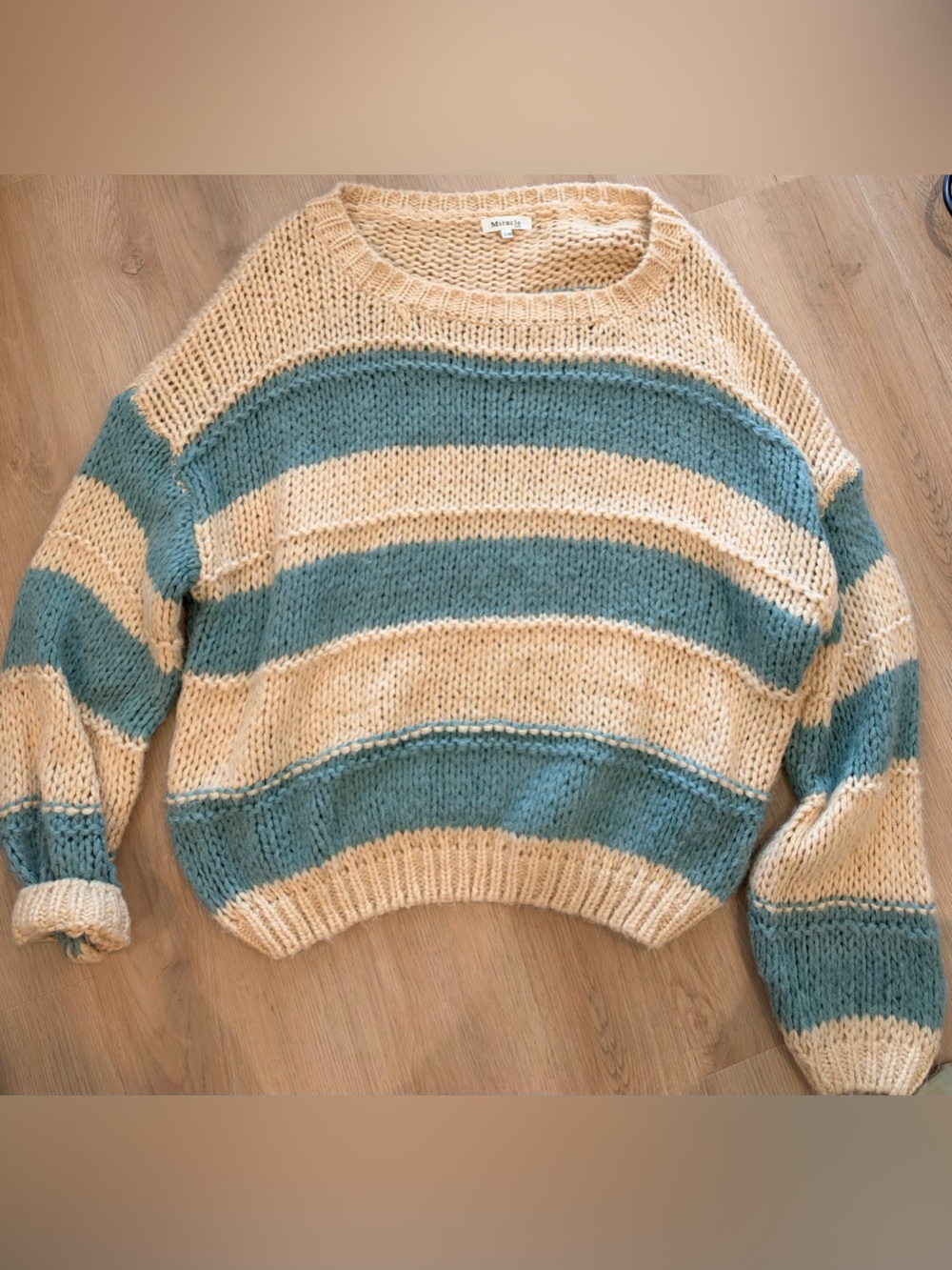 Blue and off white sweater
